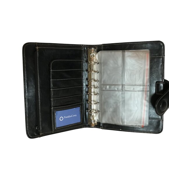 FranklinCovey Leather Organizer Planner With Snap Closure 7 Ring Binder 10H X 7W - Picture 3 of 12